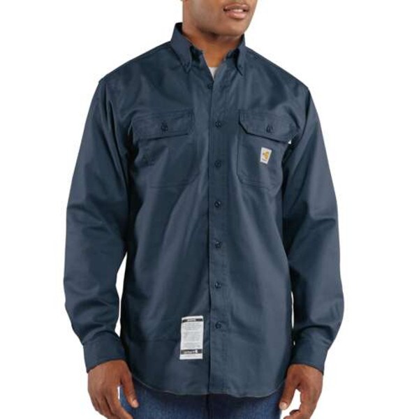 Carhartt FR Twill Button Down Shirt in Navy